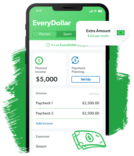 Image of the EveryDollar app on an iPhone